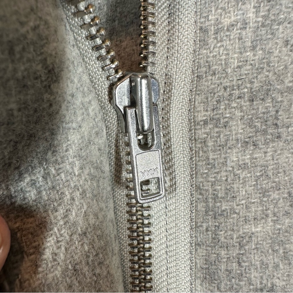 J.CREW Women's 6 Cocoon Light Grey Italian Wool Stadium Cloth Long Full Zip Coat - Picture 7 of 14